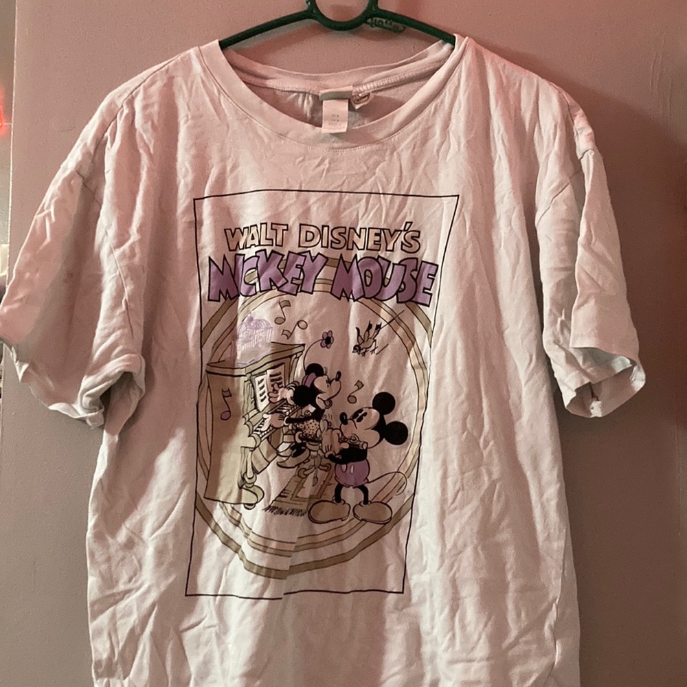 Walt Disney Mickey & Minnie T-shirt with Printed Design